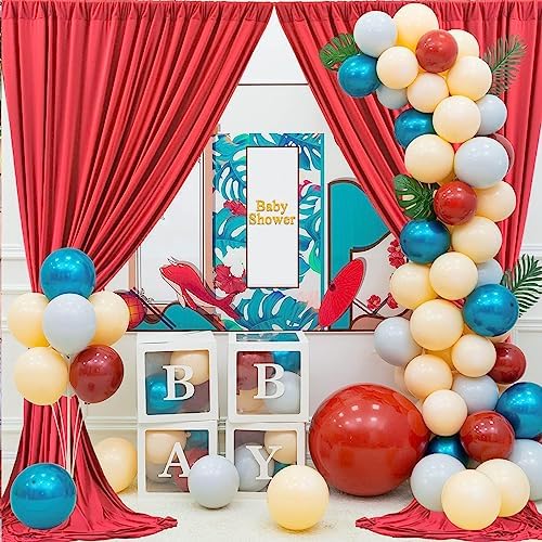 30ftx10ft Wrinkle Free Red Backdrop Curtains for Parties, 6 Panels 5x10ft Silky Polyester Photo Backdrop Drapes for Wedding Birthday Christmas Party Photography Background - Image 6