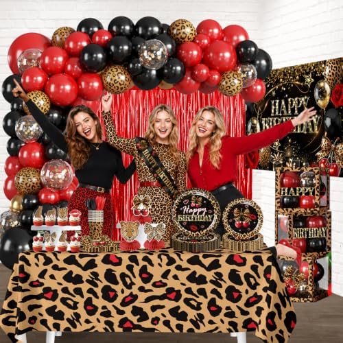 Cocomigo 265pcs Cheetah Print Birthday Decorations, One-stop Set Serves 25 - Image 6