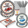 Recheel Racing Car Party Decorations Plates Set, Cars Party Supplies by Recheel