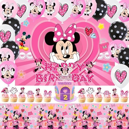 Cute Birthday Party Decorations, Party Supplies Include Birthday Cake Toppers, Tablecloth, Backdrop, Balloons, Cartoon Party Celebrate Supplies by EBWHOLE
