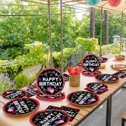 96pcs Squid Birthday Plates and Napkins Squid Party Supplies Survival Theme Disposable Tableware Set for Kids Men Women Retro Challenge Theme Birthday Party Supplies Decoration Serve 24 - Image 6