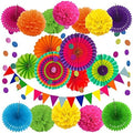 Mexican Party Decorations Multicolored Fiesta Paper Fan Party Decorations by ZERODECO