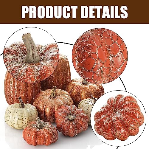 Artgar Pumpkin Decor, 8 PCS Halloween Pumpkin - Image 3