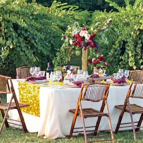 VHH Sequin Table Runner 12 x 108 inches Yellow Table Runner, Glitter Runner for Party Wedding Birthday, Party Spring Easter Rustic, Birthday Supplies Decorations (3 Pack). - Image 6