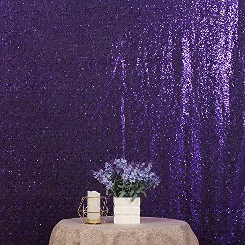Poise3EHome Purple Sequin Backdrop, 6Ft x 8Ft Glitter Photography Background Curtains for Halloween Party Wedding Birthday Decoration - Image 3
