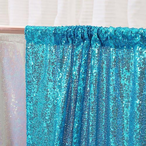 Poise3EHome 6FT x 8FT Turquoise Sequin Photography Backdrop Curtain for Party Decoration - Image 4