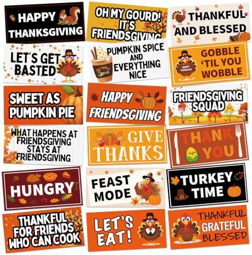 Beeveer 24 Designs Thanksgiving Photo Booth Props Sign, Friendsgiving Props by Beeveer
