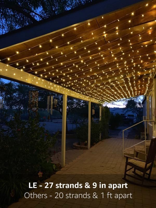 Lighting EVER 594 LED Curtain Lights, 20×10 ft Plug in Hanging Fairy Lights - Image 2
