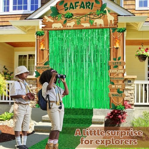 VitalCozy 7 Pcs Safari Jungle Party Decor, Entryway Decor Photo Background - Image 6
