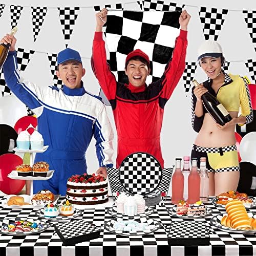 180Pcs Race Car Party Supplies Paper Plates and Napkins Serve 60 - Image 6