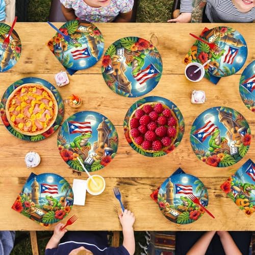 96Pcs Puerto Rico Party Decoration for Puerto Rican Celebrations, Serves 24 - Image 7