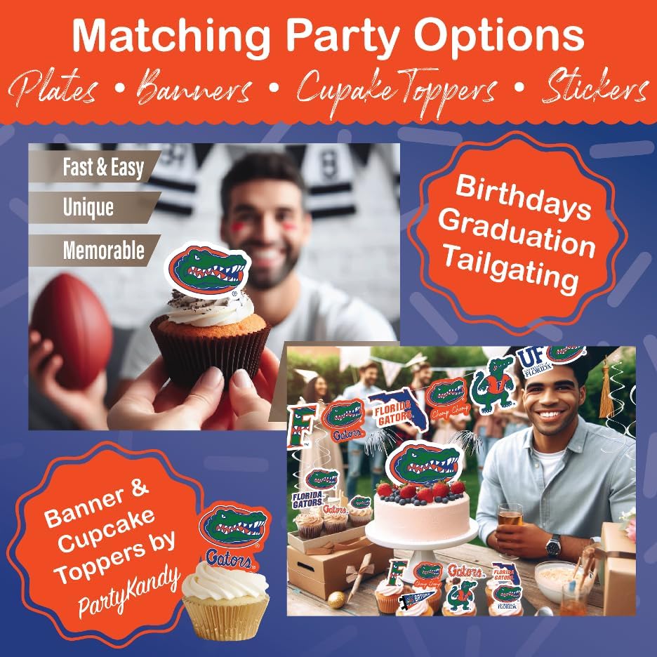 Florida Gator Party Supplies, Birthday Decorations, Plates & Napkins 37 Pc - Image 5