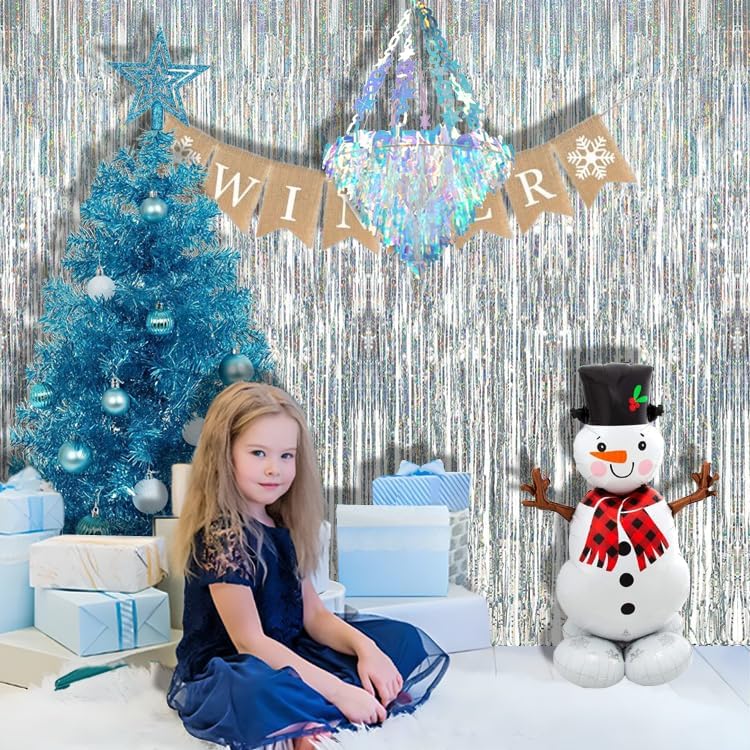 BRAVESHINE Silver Streamers Party Fringe Backdrop Christmas Decorations - Image 6