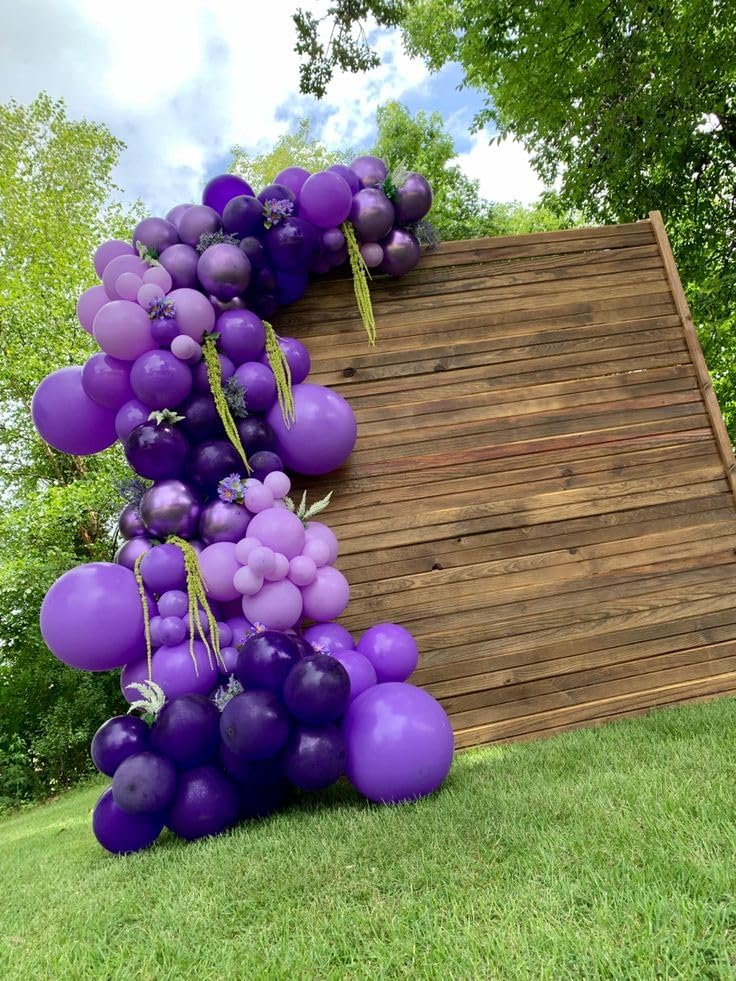 AIOZX Purple Latex Balloon Set - 50 Pcs 12 Inches Dark Purple Balloons Metallic Purple Balloons for Birthday Wedding Baby Shower Party Decoration - Image 6