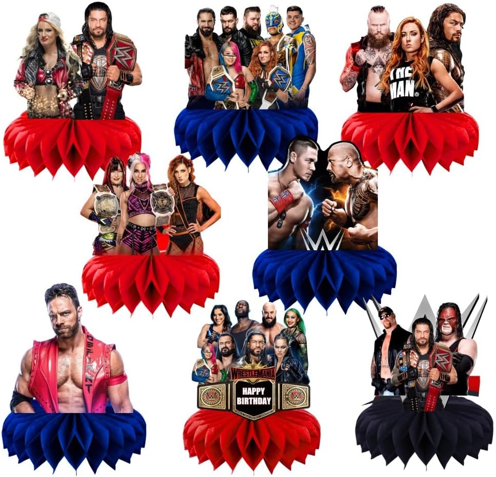 8Pcs Wresting Table Centerpiece Birthday Party Supplies Table Decorations for Wresting Themed Party Decorations by ARHAVI