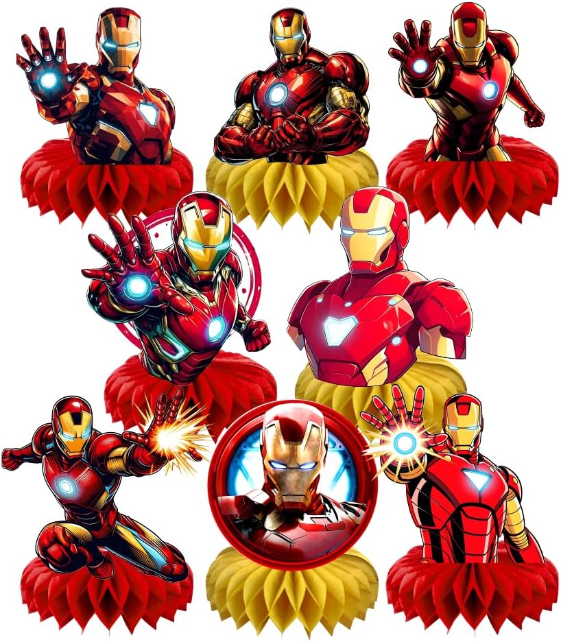8Pcs Iron Honeycomb Table Centerpiece Man Birthday Party Supplies Table Decorations for Kids Party Decorations by Fantarea